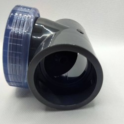 Clapet à battant en T à bouchon transparent Diamètre 50 mm PVC Pression PN10