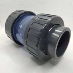 Clapet à ressort Inox transparent Diamètre 20 mm PVC Pression PN16