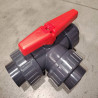 Vanne 3 voies en T plimex Diamètre 50 mm PVC Pression à coller PN10 - LeBonRaccord.com
