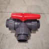 Vanne 3 voies en T plimex Diamètre 50 mm PVC Pression à coller PN10 - LeBonRaccord.com