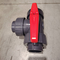 Vanne 3 voies en T plimex Diamètre 63 mm PVC Pression à coller PN10 - LeBonRaccord.com