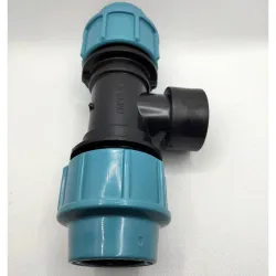 Té 90° taraudé à compression PE Diamètres 32 mm - 3-4" PN16 - LeBonRaccord.com