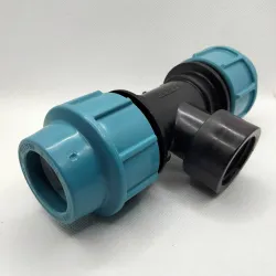 Té 90° taraudé à compression PE Diamètres 32 mm - 3-4" PN16 - LeBonRaccord.com